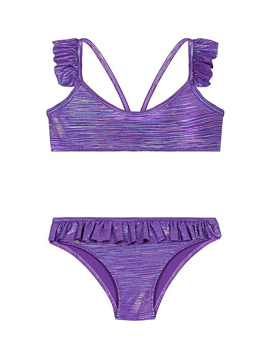 Slipstop Mor Kız Çocuk Desenli Bikini Takım SB2413000118 1