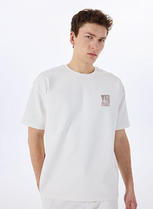 Gmg Fırenze Ekru Erkek Oversize T-Shirt GU25MSS03017 3
