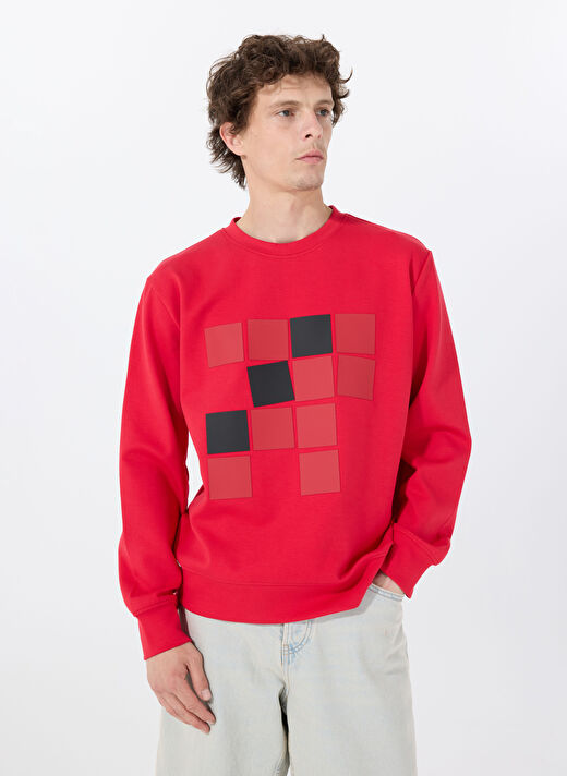 Gmg Fırenze Kırmızı Erkek Bisiklet Regular Fit Sweatshirt GU25MSS08022 3