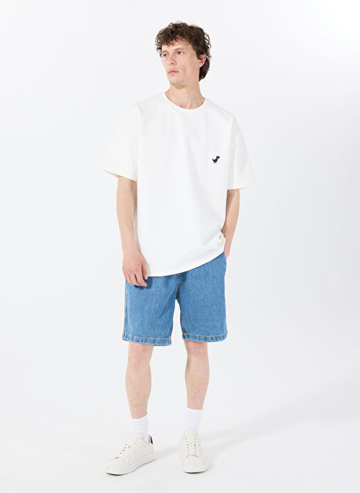 Gmg Fırenze Ekru Erkek Oversize T-Shirt GU25MSS03018 2