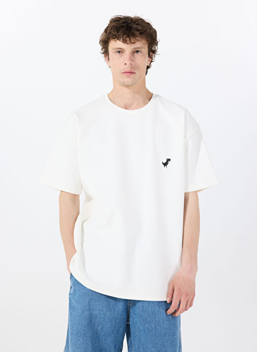 Gmg Fırenze Ekru Erkek Oversize T-Shirt GU25MSS03018 3
