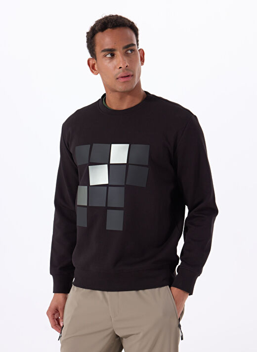 Gmg Fırenze Siyah Erkek Bisiklet Regular Fit Sweatshirt GU25MSS08022 2
