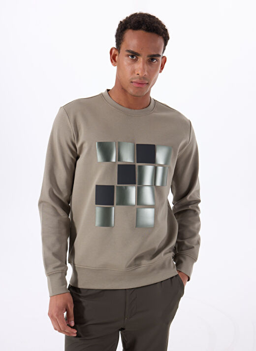 Gmg Fırenze Haki Erkek Bisiklet Regular Fit Sweatshirt GU25MSS08022 3