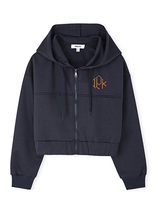 İpekyol Lacivert Kadın Kapüşon Standart Düz Sweatshirt IS1250091020 2