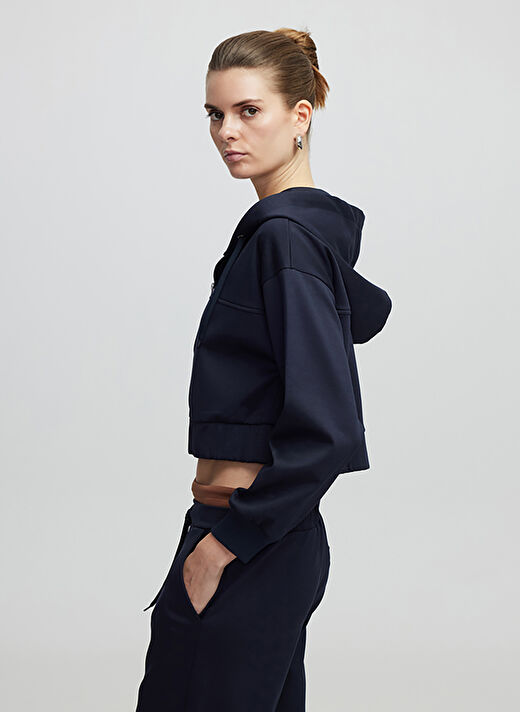 İpekyol Lacivert Kadın Kapüşon Standart Düz Sweatshirt IS1250091020 3