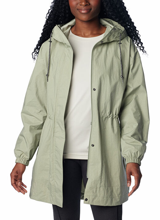 Columbia 2116421348WL0506 Yeşil Kapüşon Yaka Normal Kalıp Kadın Yağmurluk 1