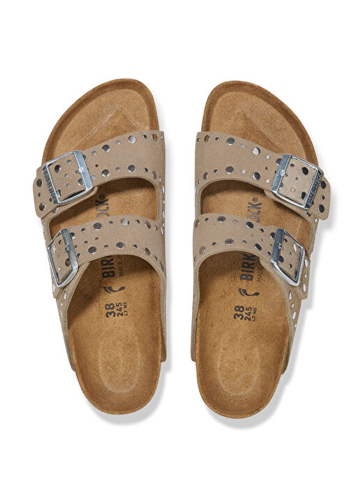 Birkenstock Kahverengi Kadın Deri Terlik ARIZONA VL RIVET 3
