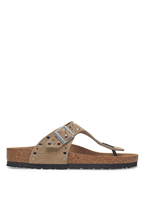Birkenstock Kahverengi Kadın Deri Terlik GIZEH VL RIVET 2