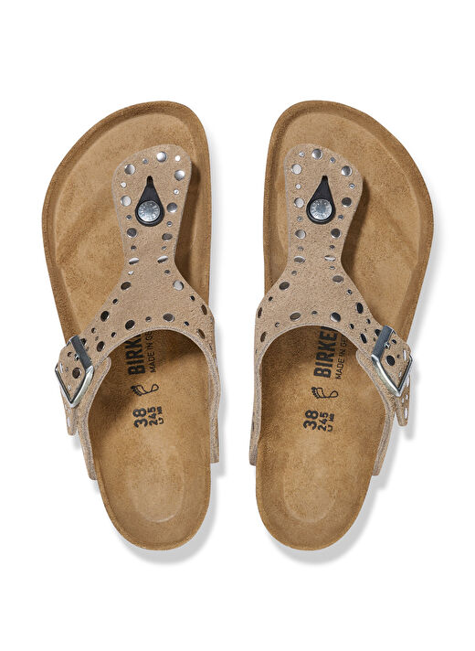 Birkenstock Kahverengi Kadın Deri Terlik GIZEH VL RIVET 3