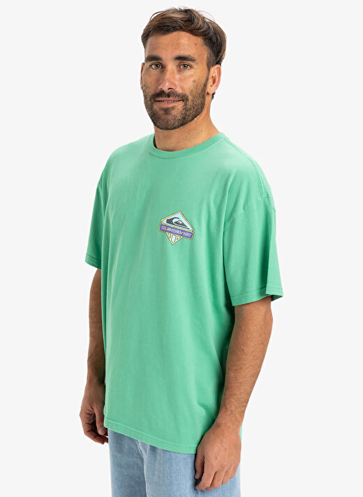 Quiksilver EQYZT08023 GH QS CRYSTAL JET SS Yeşil Bisiklet Yaka Oversized Düz Erkek T-Shirt 2