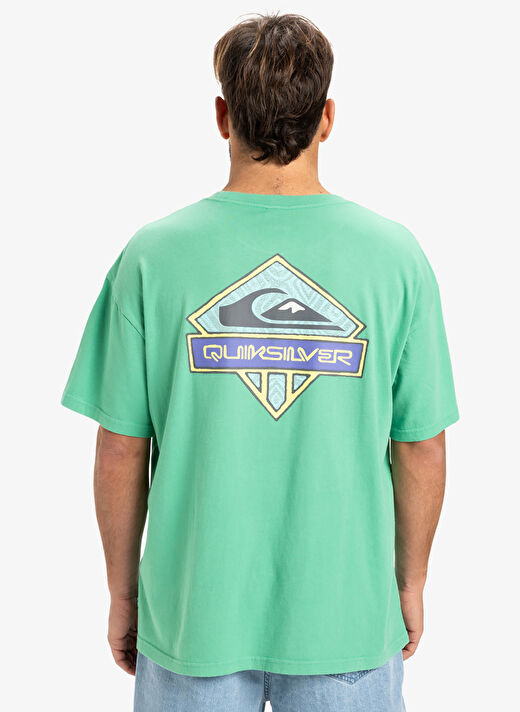 Quiksilver EQYZT08023 GH QS CRYSTAL JET SS Yeşil Bisiklet Yaka Oversized Düz Erkek T-Shirt 4