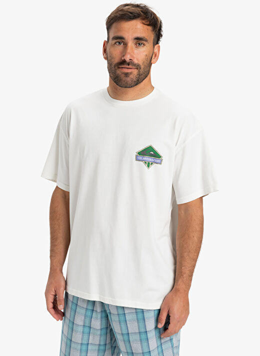 Quiksilver EQYZT08023 GH QS CRYSTAL JET SS Beyaz Bisiklet Yaka Oversized Düz Erkek T-Shirt 2