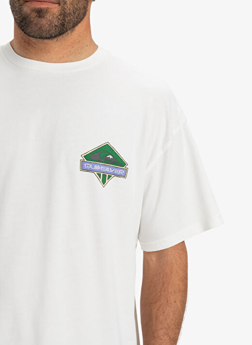 Quiksilver EQYZT08023 GH QS CRYSTAL JET SS Beyaz Bisiklet Yaka Oversized Düz Erkek T-Shirt 3