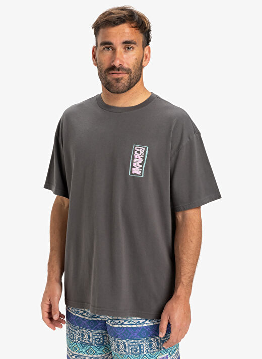 Quiksilver EQYZT08022 GH QS SUNRISE BOWL SS Antrasit Bisiklet Yaka Oversized Baskılı Erkek T-Shirt 2