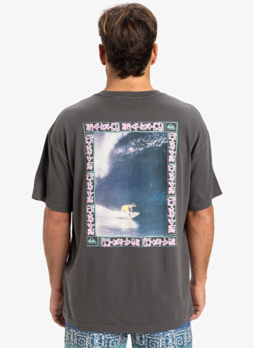 Quiksilver EQYZT08022 GH QS SUNRISE BOWL SS Antrasit Bisiklet Yaka Oversized Baskılı Erkek T-Shirt 3