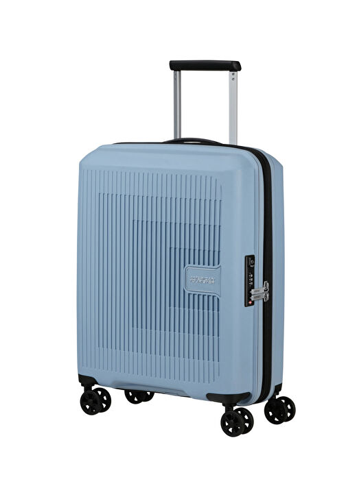 American Tourister Mavi Unisex Çekçekli Sert Valiz AEROSTEP-SPINNER 55/20 EXP TSA 2