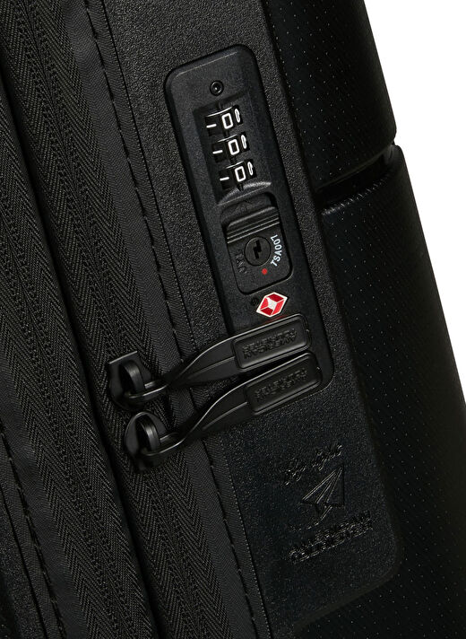 American Tourister Siyah Çekçekli Sert Valiz DASHPOP-SPINNER 55/20 EXP TSA 4