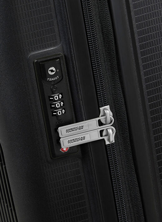 American Tourister Siyah Unisex Çekçekli Sert Valiz AEROSTEP-SPINNER 55/20 EXP TSA 4