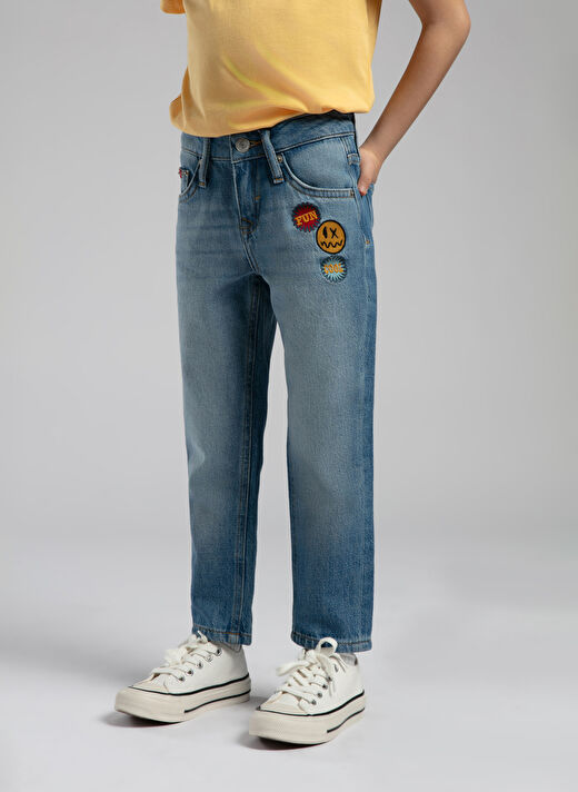 Lee Cooper Mavi Erkek Çocuk Baskılı Denim Pantolon 252 LCB 121001 2
