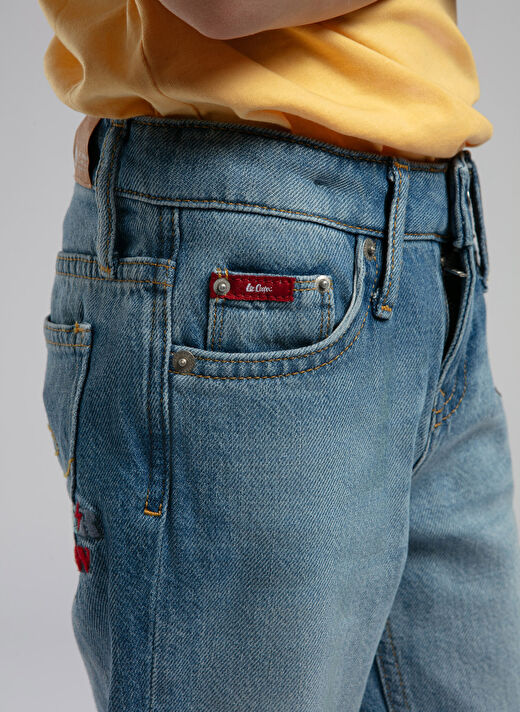 Lee Cooper Mavi Erkek Çocuk Baskılı Denim Pantolon 252 LCB 121001 4