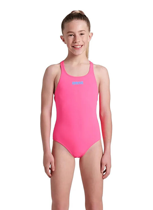 Arena Pembe Kız Çocuk Yüzücü Mayosu 004762908-GIRL'S TEAM SWIMSUIT 1
