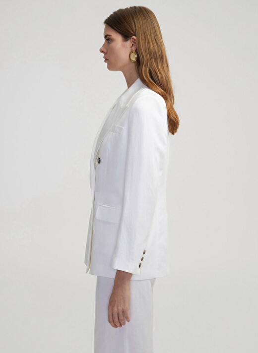 İpekyol Beyaz Kadın Regular Fit Blazer IS1250106026 3