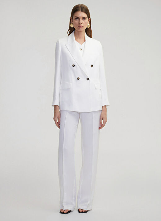 İpekyol Beyaz Kadın Regular Fit Blazer IS1250106026 4