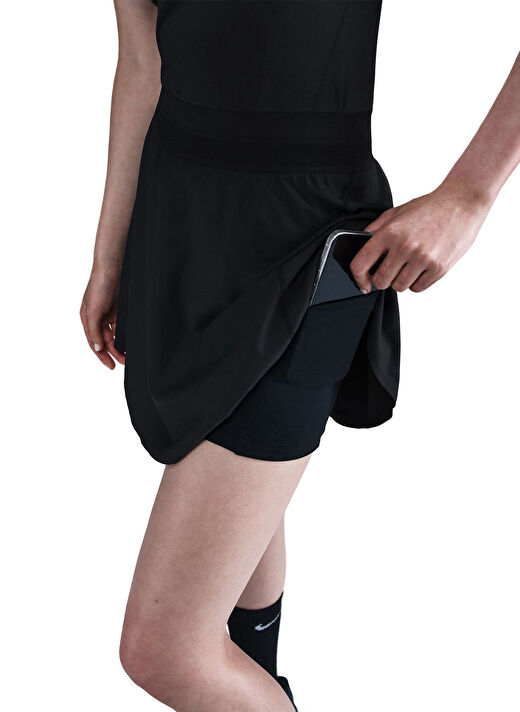 Nike Siyah Kadın Regular Fit Etek FZ6726-010 W NKCT DF ADVTG ACE SKT 4