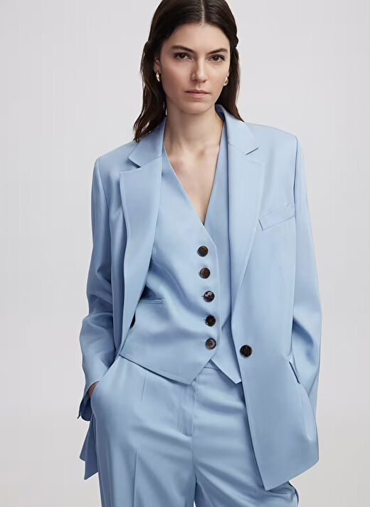 İpekyol Mavi  Kadın Rahat Blazer IS1250106010 3