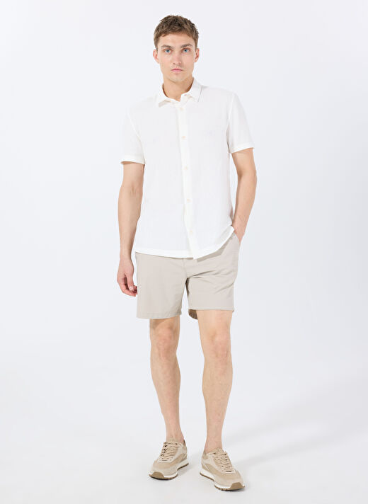 Gmg Fırenze Bej Erkek Slim Fit Şort GU25MSS09023 2