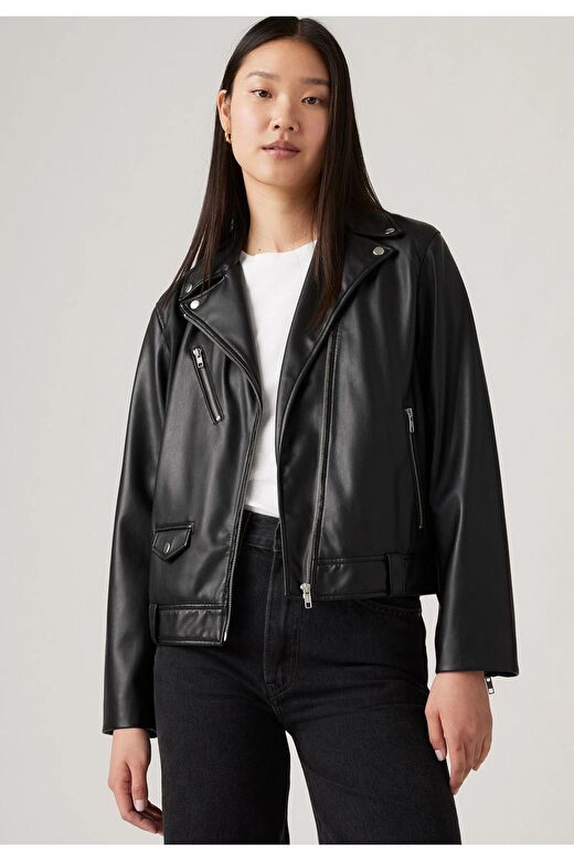 Levi's Kadın Fonksiyonel Kendal Moto Biker Deri Ceket - A9373-0000 1