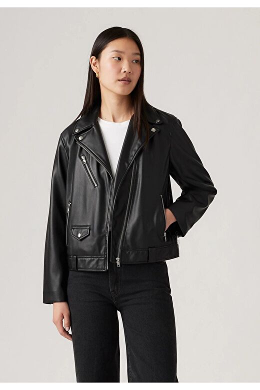 Levi's Kadın Fonksiyonel Kendal Moto Biker Deri Ceket - A9373-0000 2
