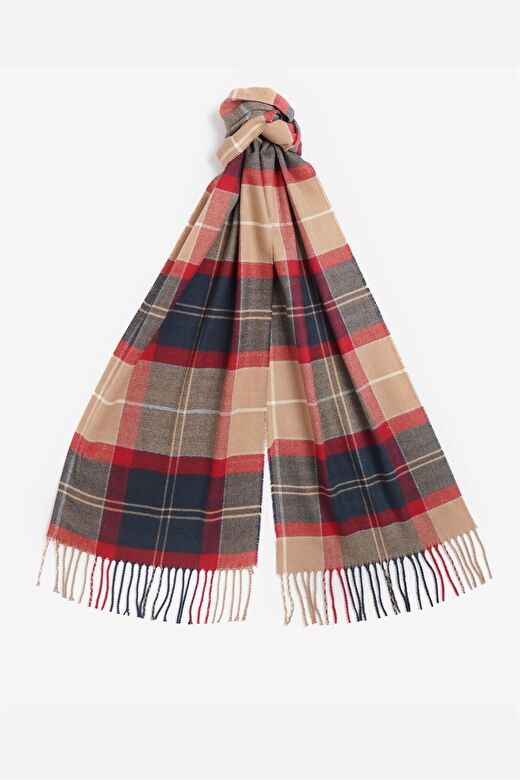 Barbour Unisex Galingale Tartan Atkı RE75 Cranberry Tartan 2