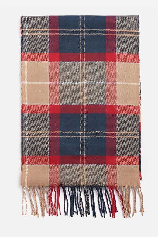 Barbour Unisex Galingale Tartan Atkı RE75 Cranberry Tartan 4