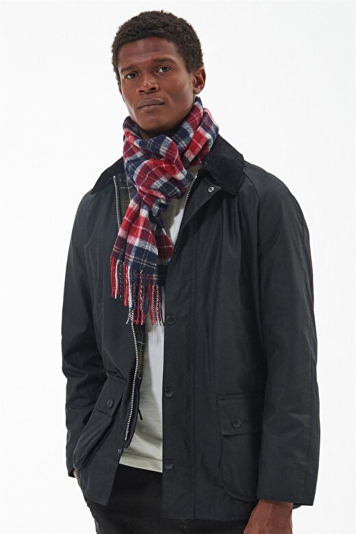 Barbour Unisex Tartan Yün Atkı (%100 Lambswool) RE75 Cranberry Tartan 1