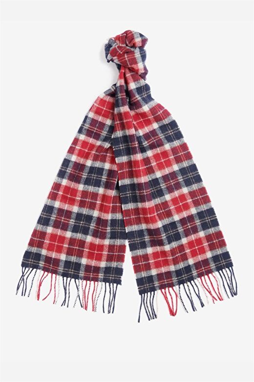 Barbour Unisex Tartan Yün Atkı (%100 Lambswool) RE75 Cranberry Tartan 2