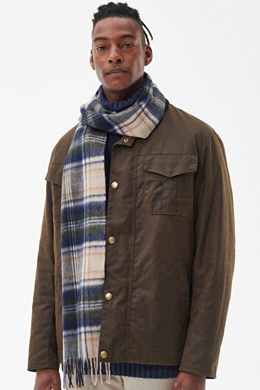 Barbour New Check Tartan Atkı BE51 Sand Beige Plaid 1