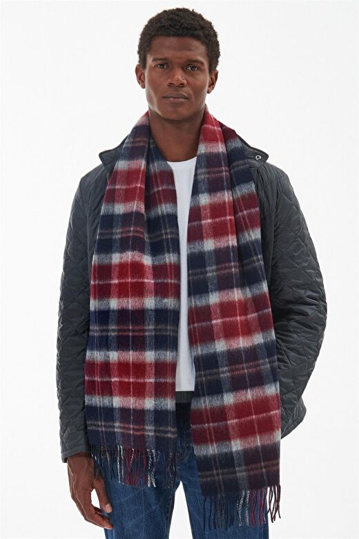 Barbour Galston Tartan Atkı RE75 Cranberry Tartan 1