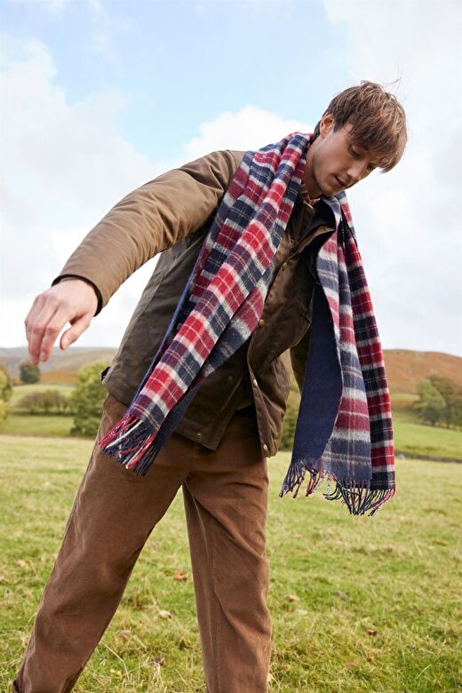 Barbour Galston Tartan Atkı RE75 Cranberry Tartan 3