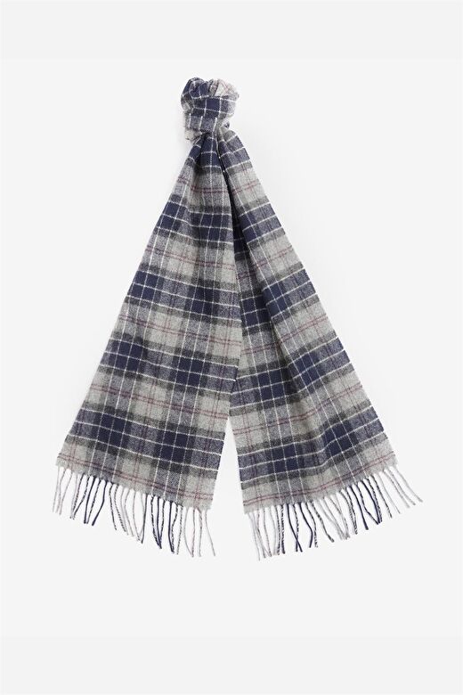 Barbour Unisex Tartan Yün Atkı (%100 Lambswool) TN17 Black Slate Tartan 2