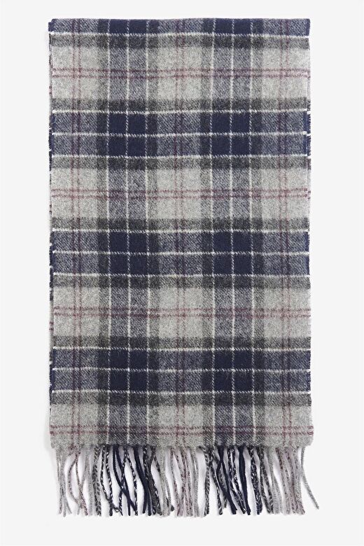 Barbour Unisex Tartan Yün Atkı (%100 Lambswool) TN17 Black Slate Tartan 4