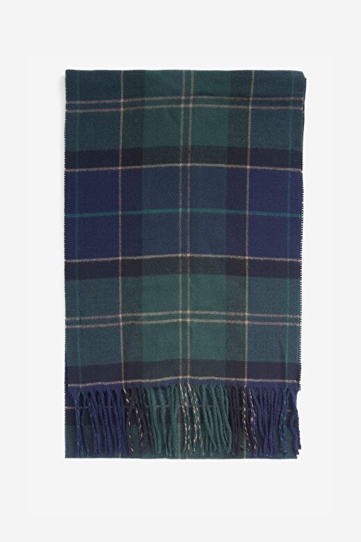 Barbour Unisex Galingale Tartan Atkı TN23 Green Loch Tartan 3