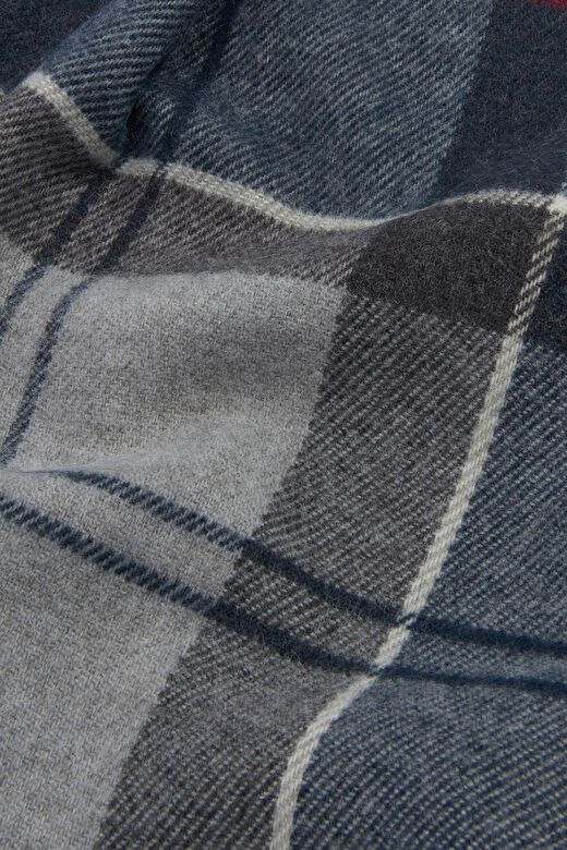 Barbour Unisex Galingale Tartan Atkı TN27 Blue Granite 4