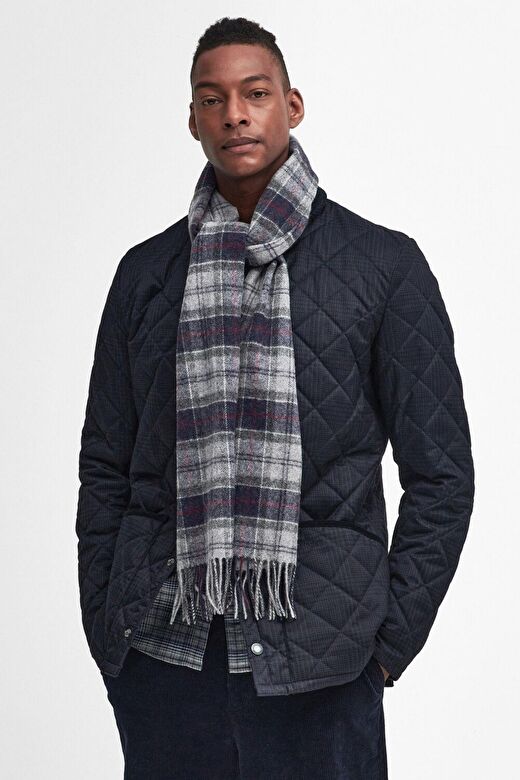 Barbour Unisex Tartan Yün Atkı (%100 Lambswool) TN27 Blue Granite 1