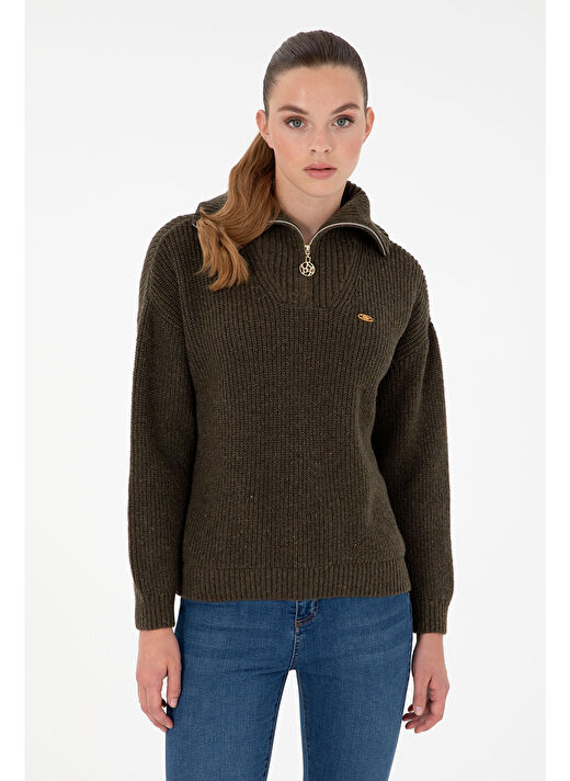 U.S. Polo Assn. Kadın Haki Kazak /triko 50297086-VR027 1
