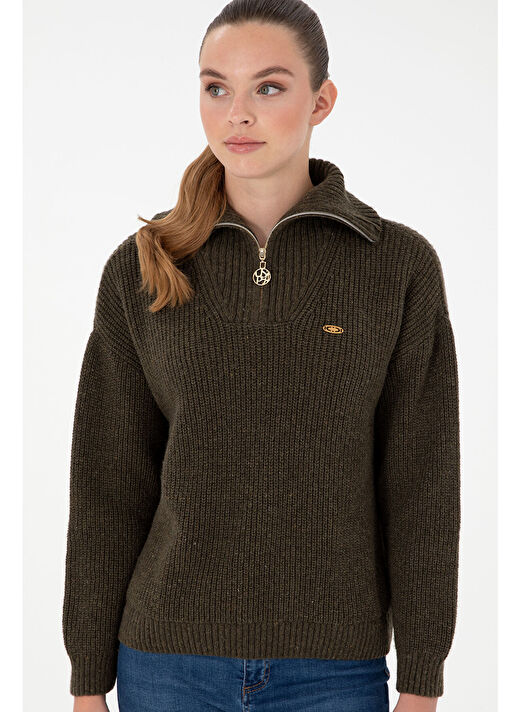 U.S. Polo Assn. Kadın Haki Kazak /triko 50297086-VR027 3