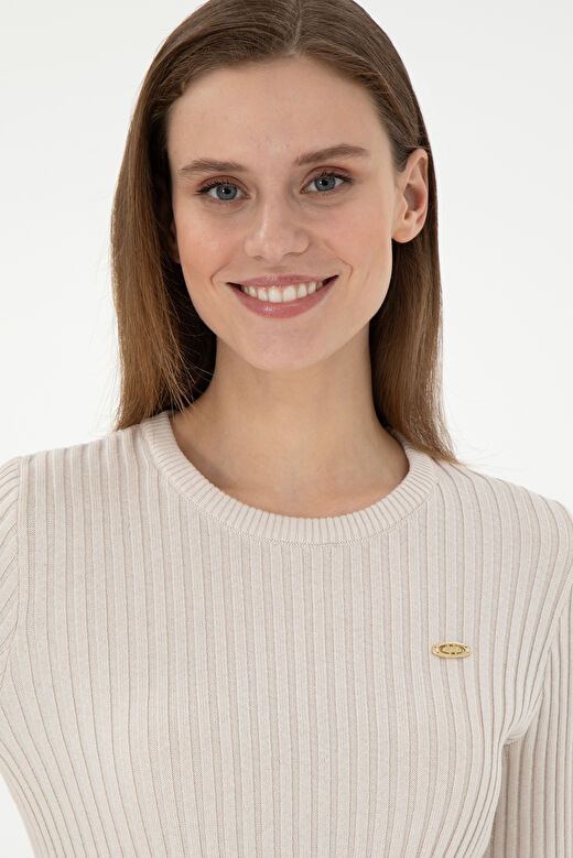 U.S. Polo Assn. Kadın Krem Kazak /triko 50297099-VR071 2