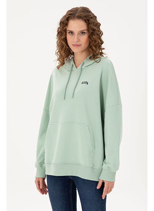 U.S. Polo Assn. Kadın Su Yeşili Sweatshirt 50297324-VR048 1