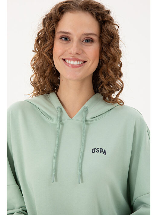 U.S. Polo Assn. Kadın Su Yeşili Sweatshirt 50297324-VR048 2