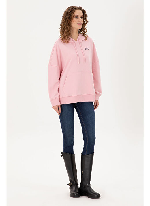 U.S. Polo Assn. Kadın Pudra Sweatshirt 50297324-VR042 4